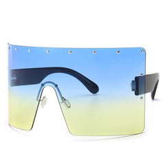 Women's Oversized Square 'Blackout' Plastic Sunglasses