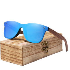 Men's Polarized 'Wallnut' Wood Mirror Sunglasses