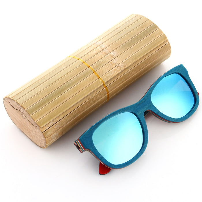 Men's Square Wooden 'Ocean Breeze' Polarized Sunglasses