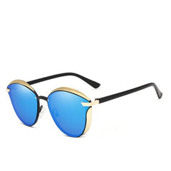 Women's Polarized Oval 'Mafia Boss' Metal Sunglasses