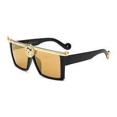 Unisex Vintage Lion Square 'Mafia Boss' Plastic SunGlasses