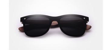 Men's Polarized 'Wallnut' Wood Mirror Sunglasses