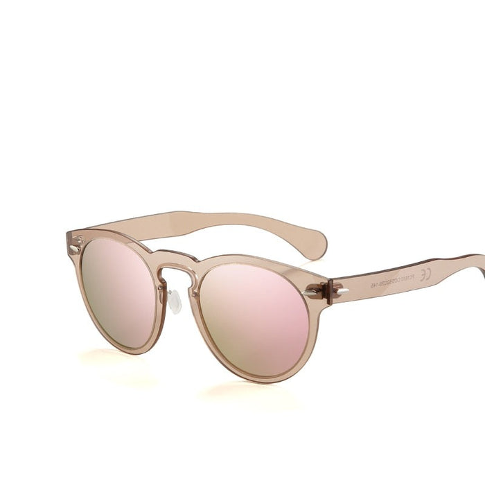 Unisex Polarized Round 'Coralie' Rimless Sunglasses