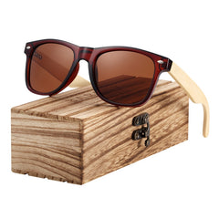 Men's Trend Square "Aloha" Wooden Sunglasses