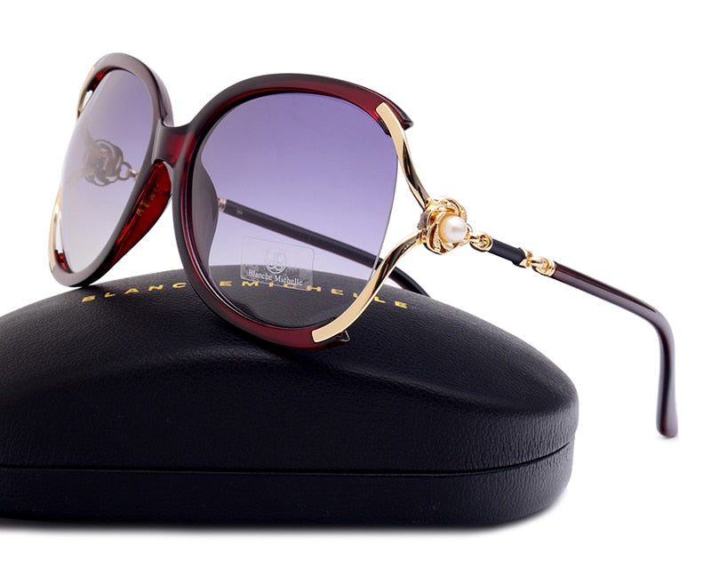 Women's Oversized Polarized 'Bossy Madam' Plastic Sunglasses