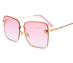 Women's Oversized Square 'Aura Light' Metal Sunglasses Sunglasses