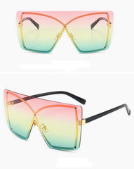 Women's Oversized Square 'Lura Eye Wear' Metal Sunglasses