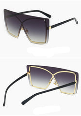 Women's Oversized Square 'Lura Eye Wear' Metal Sunglasses