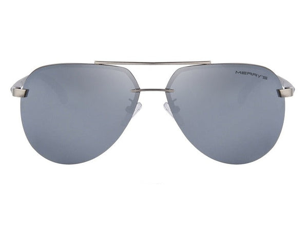 Men's Polarized Pilot 'The Man of Steel' Metal Sunglasses