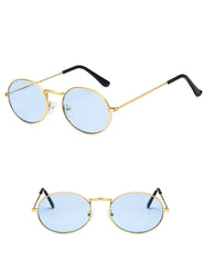 Women's Retro Oval "Diner Vibes" Metal Sunglasses