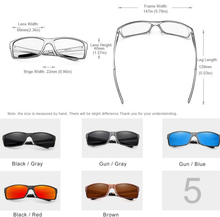Men's Polarized Square 'The King' Metal Sunglasses