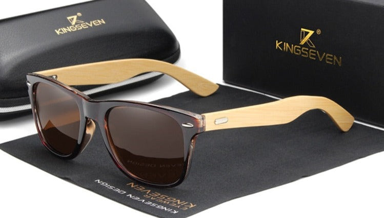 Men's Polarized Square 'Epicurian' Wooden Sunglasses