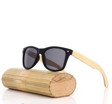 Men's Wooden Bamboo 'Caroline' Wayfarer Sunglasses