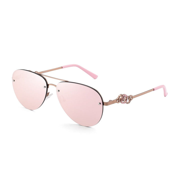 Women's Retro Oval 'Sexy Eyes' Metal Sunglasses