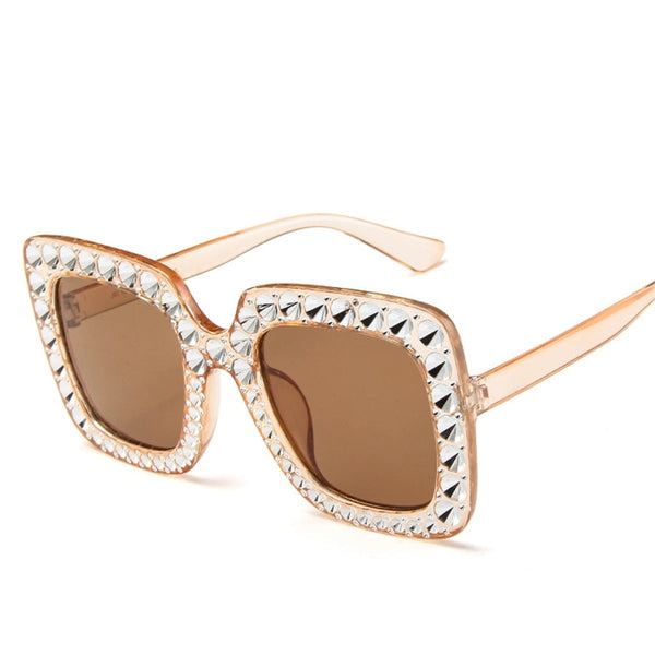 Women's Diamond Square 'La Diva' Plastic Sunglasses