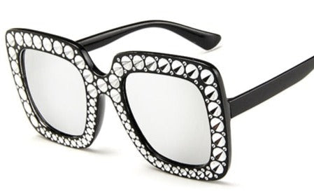 Women's Diamond Square 'La Diva' Plastic Sunglasses