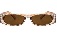 Women's Small Square 'Time Diamond Square ' Plastic Sunglasses