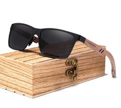 Men's Square Polarized 'Blue Sky' Wooden Sunglasses