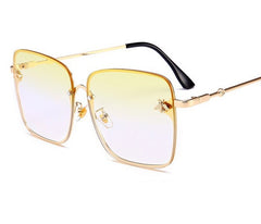 Women's Oversized Square 'Aura Light' Metal Sunglasses Sunglasses