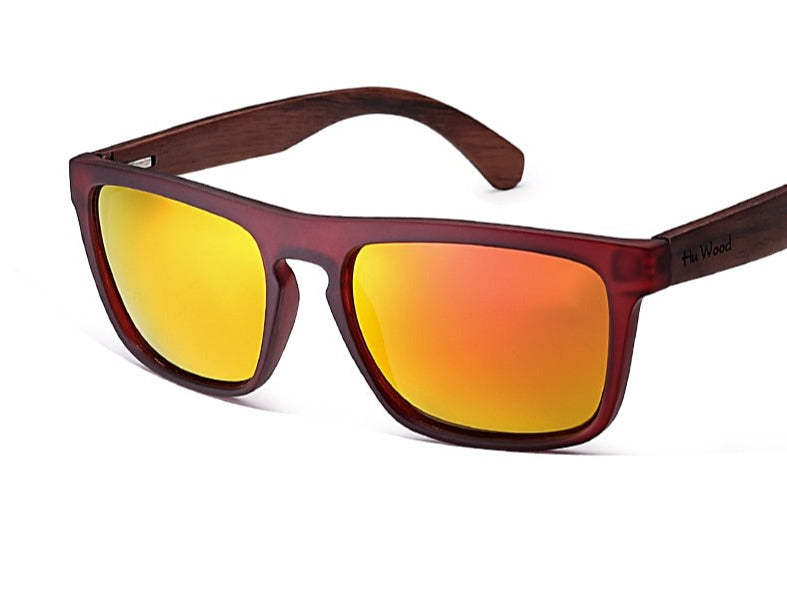 Women's Rectangle 'Glencore' Wooden Sunglasses