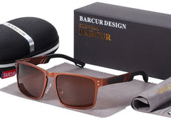 Men's Square Polarized 'Harlow Aye Wear' Metal Sunglasses