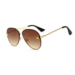 Women's Luxury Square 'Feiry' Metal Sunglasses