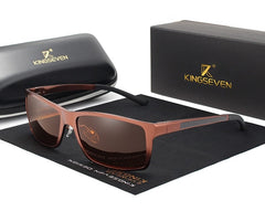 Men's Polarized Square 'The King' Metal Sunglasses