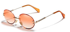 Women's Rimless Oval 'Kafka' Metal Sunglasses