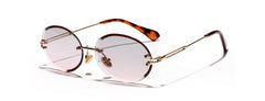 Women's Rimless Oval 'Goblin' Metal Sunglasses