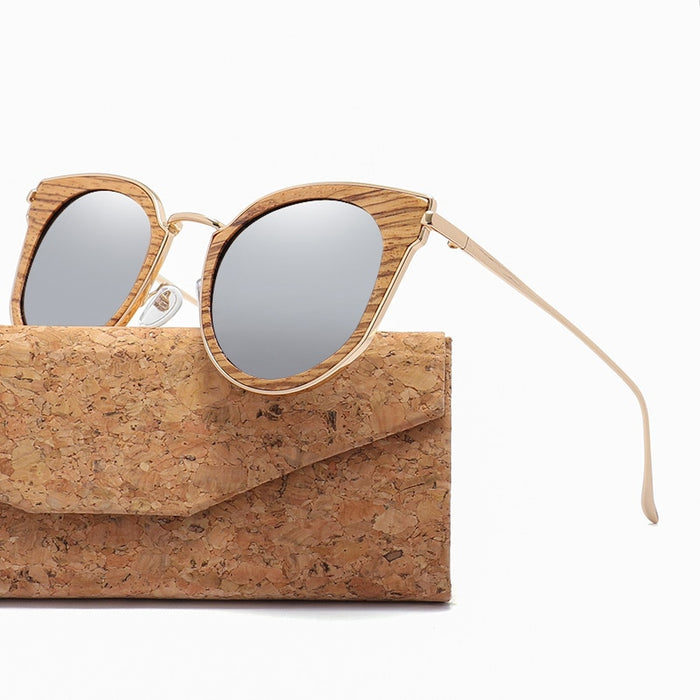 Unisex Wood 'Oak' Polarized Sunglasses