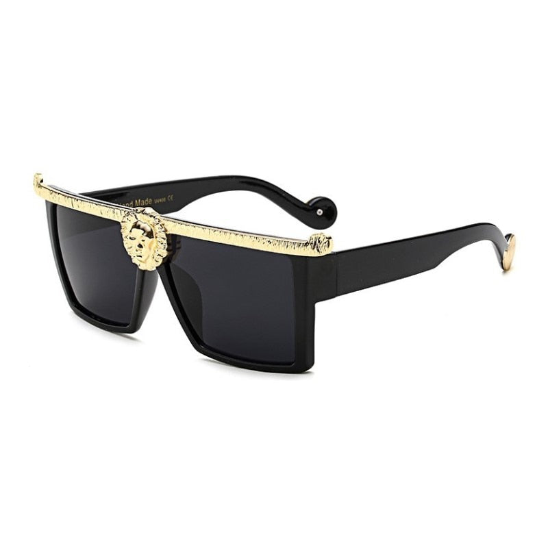 Unisex Vintage Lion Square 'Mafia Boss' Plastic SunGlasses