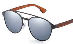 Women's Polarized Round 'Zappini ' Wooden Sunglasses