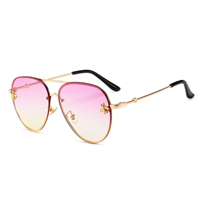 Women's Luxury Square 'Feiry' Metal Sunglasses