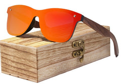 Men's Rimless Oval 'Mossi' Wooden Sunglasses