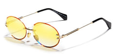 Women's Rimless Oval 'Kafka' Metal Sunglasses