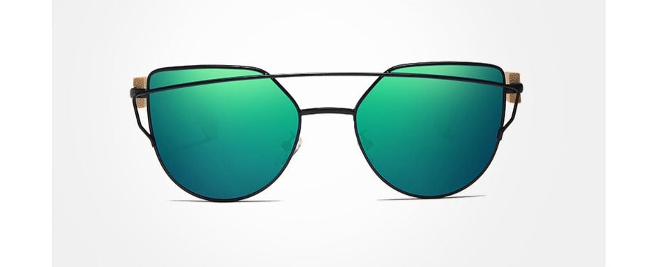 Unisex Bamboo Cat Eye 'Craziest' Polarized Sunglasses