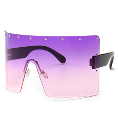 Women's Oversized Square 'Blackout' Plastic Sunglasses