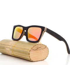 Men's Wooden Bamboo 'Caroline' Wayfarer Sunglasses