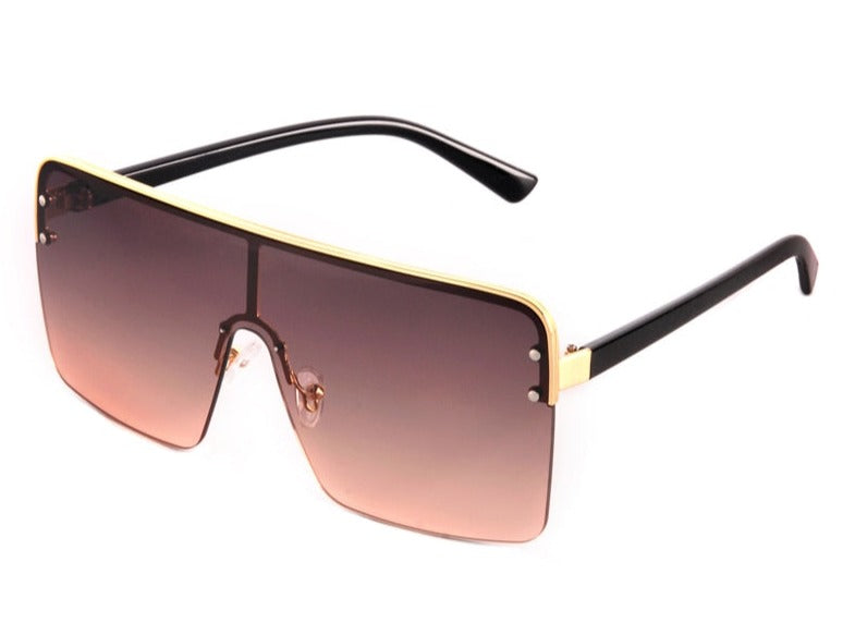 Women's Oversized Square 'Rainbow Dust' Metal Sunglasses