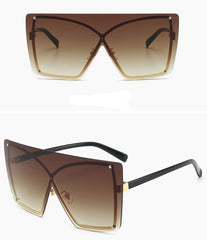 Women's Oversized Square 'Lura Eye Wear' Metal Sunglasses