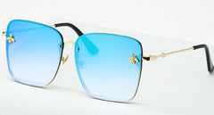 Women's Oversize Square 'Katniss' Metal Sunglasses