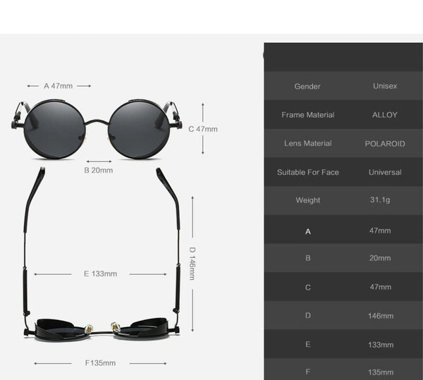 Men's Polarized Round 'Blake' Metal Sunglasses