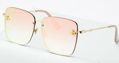 Women's Oversize Square 'Katniss' Metal Sunglasses