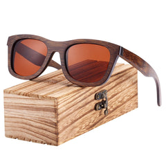 Men's Polarized Square 'Ski Mask' Bamboo Sunglasses