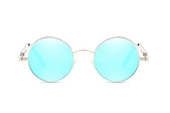 Men's Steampunk Round 'Jade' Metal Sunglasses