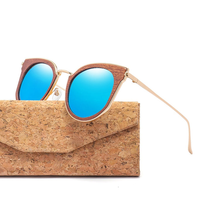 Unisex Wood 'Oak' Polarized Sunglasses