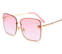 Women's Oversized Square 'Aura Light' Metal Sunglasses Sunglasses