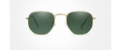 Men's Classic Hexagonal 'Sun Down' Metal Sunglasses