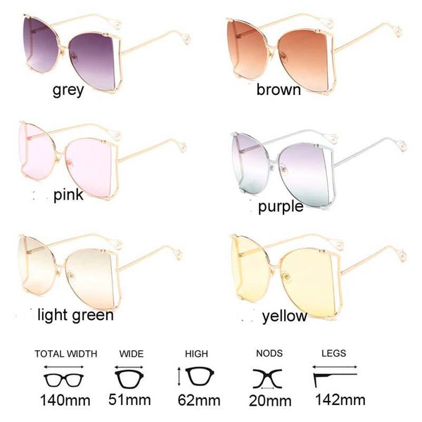 Women's Oversized Square 'Saylor' Metal Sunglasses