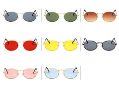 Women's Retro Oval "Diner Vibes" Metal Sunglasses